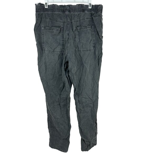 Old Navy Womens Relaxed Fit Washed Gray Pants L Elastic Waist Stretch Pockets - Picture 3 of 5